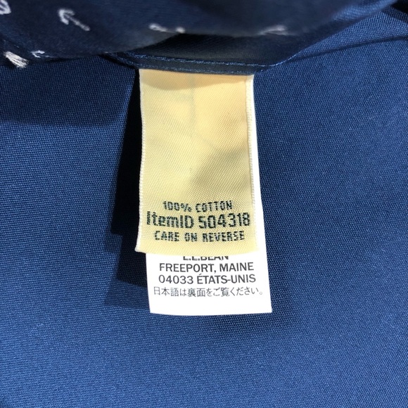 L.L. Bean Wrinkle Free Marine Blue Anchor Shirt - Picture 8 of 9